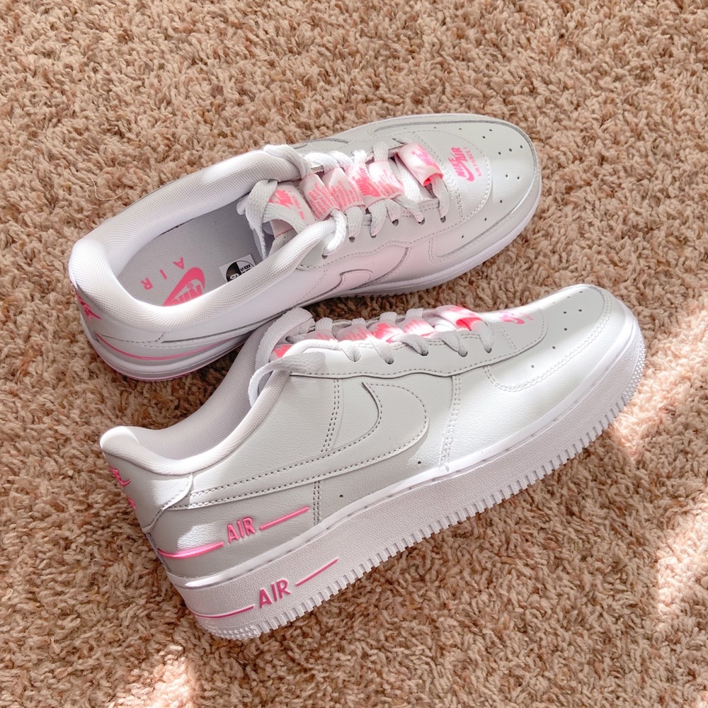 Nike Air Force 1 Double Air Grey and Pink